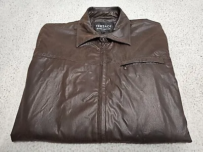 Versace Jeans Couture Vintage Chocolate Brown Full-Zip Bomber Jacket SZ L • $150