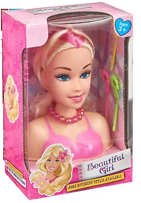 Giftworks Beautiful Girl Styling Doll Head -8646 Pink Toy Role Play Hairdressing • £7.27