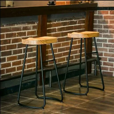 2/4x Vintage Bar Stools Industrial Backless Stool Chairs Set • $59.99