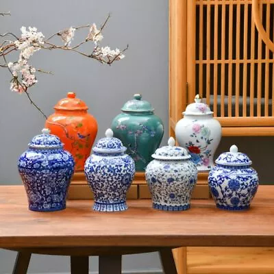 Ceramic Tea Jar Chinese Style Coffee Storage Organizer  Spice • $24.46