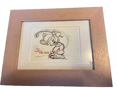 Disney “Golfer Mickey” Mouse “Canine Caddy” 1941 Sketch Print Framed • $29