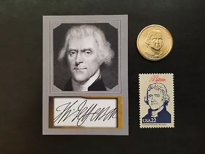 Thomas Jefferson Set - $1 Presidential Coin + U.s. Stamp + Aceo Trading Card • $9.95