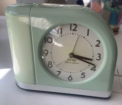 Westclox Big Ben Moon Beam Light Alarm Clock Retro MCM Style Light Green 43000X • $50