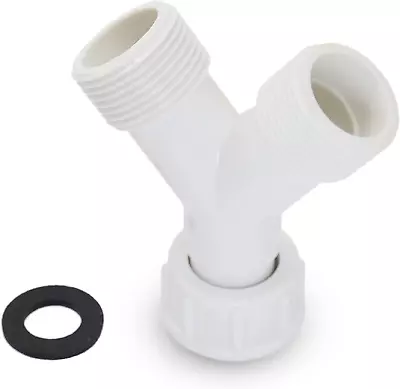 Y-Piece Splitter Connector 3/4  BSP Plastic Appliance Inlet Hose White 1 Pack • £8.14