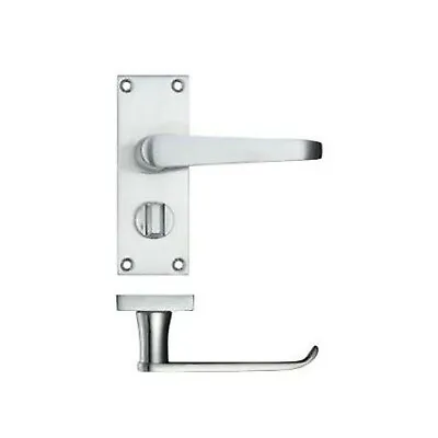 £13.31 • Buy Victorian Lever Latch Door Handle Privacy Bathroom Toilet Handle Satin Chrome