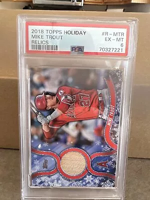 MIKE TROUT 2018 Topps #R-MTR Holiday Mega Baseball BAT RELIC • $24.99