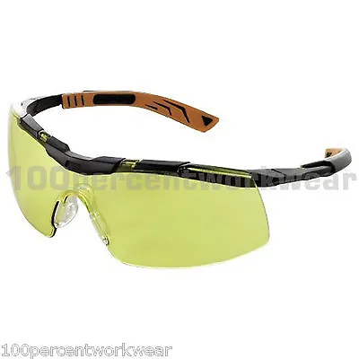 £7.99 • Buy 1 X Pair UNIVET 5X6 YELLOW Lens Safety Spectacles Specs Glasses Eyewear UV400