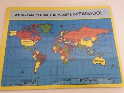 VINTAGE United States Map Puzzle By Panadol NEW Shrink Wrapped World Map USSR • $7.99