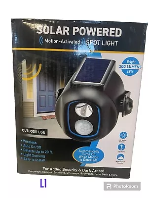 Sensor Brite Solar Powered Motion-Activated Spot Light Outdoor LED Black Finish • $12