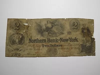 $2 1847 Madrid New York NY Obsolete Currency Bank Note Bill Northern Bank Of NY • $219.99