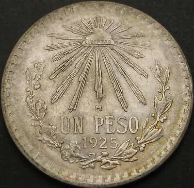 MEXICO 1 Peso 1925M - Silver .720 - VF+ - 2658 ¤ HS • $13.06