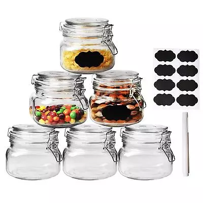 6 Pack Wide Mouth Mason Jars 17oz Airtight Glass Preserving Jars With Leak P... • $37.37