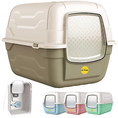 Cat Litter Tray Portable Hooded Large Scoop Filter Box Loo Toilet CatCentre® • £16.07
