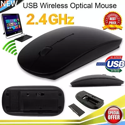 £2.95 • Buy 2.4GHz Wireless Cordless Mouse Mice Optical Scroll For PC Laptop Computer + USB