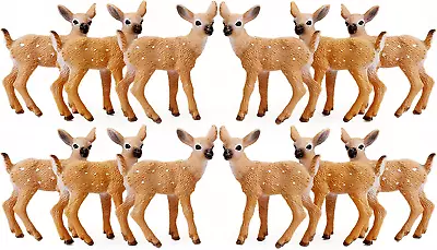 12Pcs Deer Figurines Cake Toppers Deer Toys Figure Small Woodland Animals Set  • $35.99