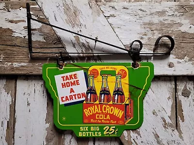 Vintage Royal Crown Porcelain Sign Rc Cola Soda Beverage Hanging Pop Advertising • $450.66