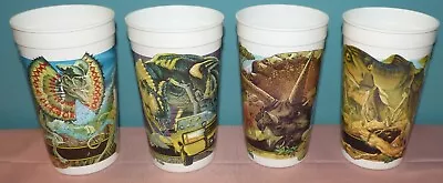 Lot Of 4 Jurassic Park McDonald's Dinosaur Collector Cups 1992 • $16.75