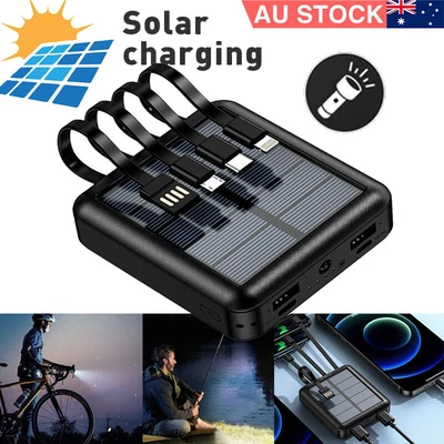 $24.89 • Buy 50000mAh Portable Solar Panel 4 Output Charger Fast Charging Power Bank Battery