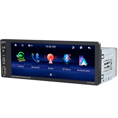 Touch Screen Radio 1 Din Car Stereo Carplay Android Auto Bluetooth Handsfree FM • $104.30