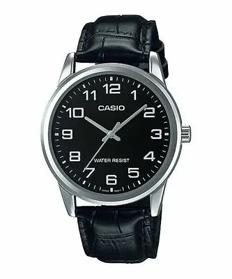 $35 • Buy Casio Mens Watch MTP-V001L-1B Stainless Steel Leather Band Japanese Movement