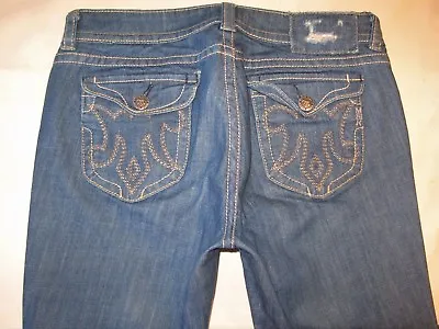 MEK Chicago Bootcut Jeans Women Sz 31 Classic Rise Stretch W Flap Pocs L 29.5 • $32.95