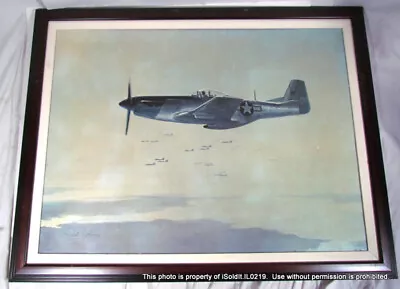 Wwii P-51d Mustang Moonbeam Military Plane Signed Framed Litho John Young Print • $45