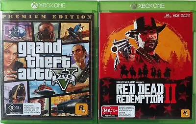 Grand Theft Auto V GTA 5 And Red Dead Redemption 2 Xbox One  Game Bundle • $59.95