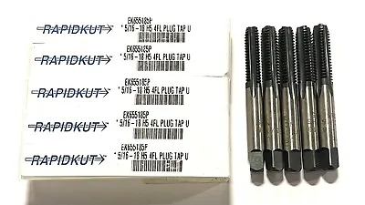 RapidKut 5/16-18 Hand Tap HSS H5 Plug Taps 4 Flute 5 Pack USA Made • $32.99