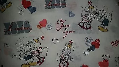 Lined Window Valance 42x12 Disney Mickey Minnie Mouse Love Heart Valentine • $15.99