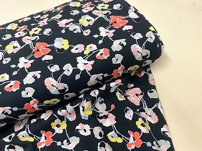 Printed Soft Cotton Blend Jersey Fabric 150cms Wide Stretch Material Floral • £3