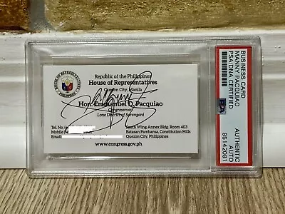 Rare! Manny Pacquiao Signed Auto Congress Business Card Psa Slabbed Proof • $26