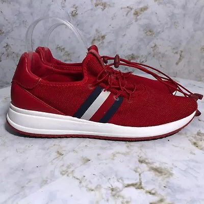 Tommy Hilfiger Women's Size 9.5M Shoes Red Blue Low Top Casual Fashion Sneakers • $18