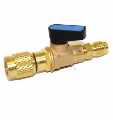 HVAC A/C Straight SHUT-OFF  Ball Valve Adapter For R134a R22 R12 R410a 1/4  FIT • $9.99