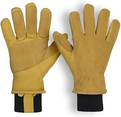 American Fur Deerskin Winter Gloves With 3M Thinsulate Leather Gloves Tan • $34.99