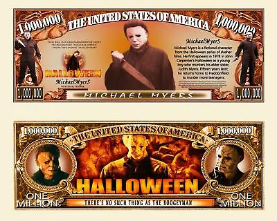 Michael Myers - Halloween - Million Dollar Bill Funny Money Note + FREE SLEEVE • $1.69