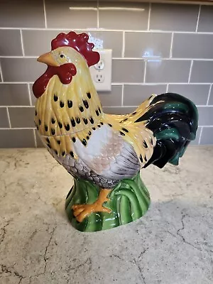 Vintage Treasure Craft Colorful Country Farmhouse Rooster Cookie Jar 12 X12 X6  • $12.99