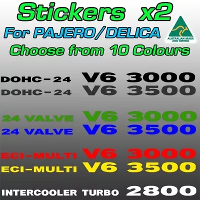 Mitsubishi Pajero / Delica 3000 3500 V6 & 2800 Turbo Stickers Decals ECI-MULTI • $17.95