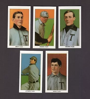 1909-1911 T206 TOLEDO MUD HENS Complete 5-card Team REPRINT Set | CCC 1988 • $5