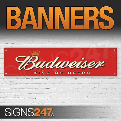 £9.89 • Buy Budweiser King Of Beer Workshop PVC Banners Sign Bar Man Cave