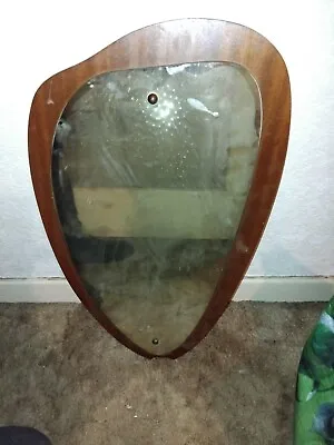 Retro Scandi Denmark 1960s Asymmetric Wall Hallway Mirror • £40