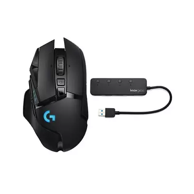 Logitech G502 Light Speed Wireless Gaming Mouse And Knox Gear 4 Port USB 3.0 Hub • $169.99