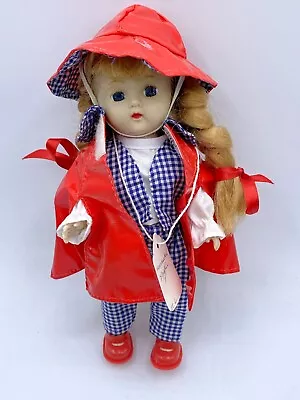 (a) Storybook Big Eyed Ginger Doll Vintage 8  Hard Plastic 1950's In Raincoat • $29.99