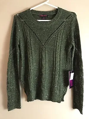 $32.99 • Buy Rock And Roll Cowgirl Women's Sequin Crew Neck Olive Sweater Size Small New