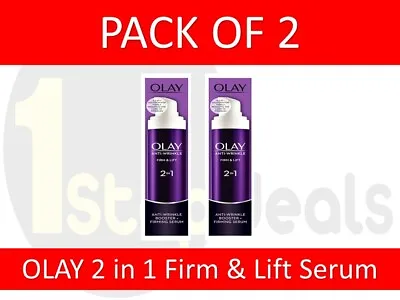 £12.99 • Buy 2 X Olay Anti-Wrinkle Booster Firm & Lift 2-In-1 Day Cream & Firming Serum 50ml