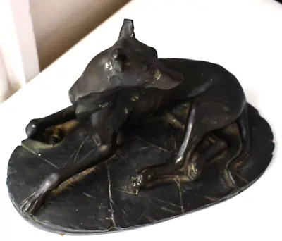 £94.85 • Buy Bronze Statue Sculpture Whippet Greyhound Dog 21cm Wide 13cm Tall