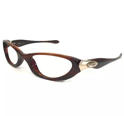 Vintage Oakley Eyeglasses Frames Haylon Brown Tortoise Matte Gold Oval 49-19-135 • $59.99