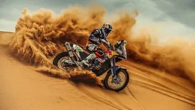 RED BULL KTM Bike Rally Dakar DIRT WALL ART COVERING 30x20 Inch Canvas Framed UK • $26.15