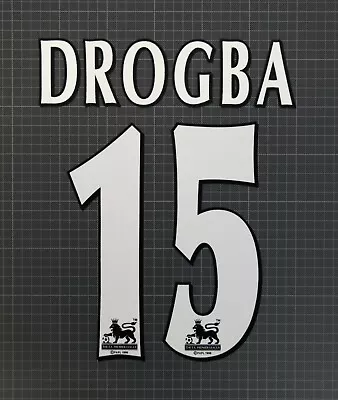 DROGBA #15 1997-2007 Player Size Premier League White Nameset Lextra • £12.20