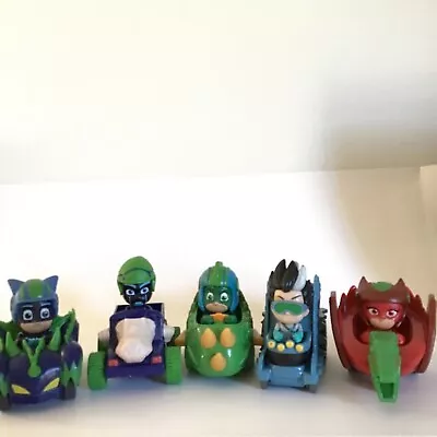 PJ Masks Lot Of 5 Racers~Figures In Vehicles Cars  • $5.99