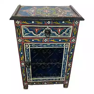 Hand Painted Moroccan Side Table Nightstand • $550